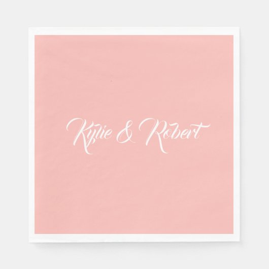 Pastel Pink Simple Wedding Serviette (Vorderseite)