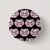 Pastel Pink Skull and Crossbones Button (Vorderseite)
