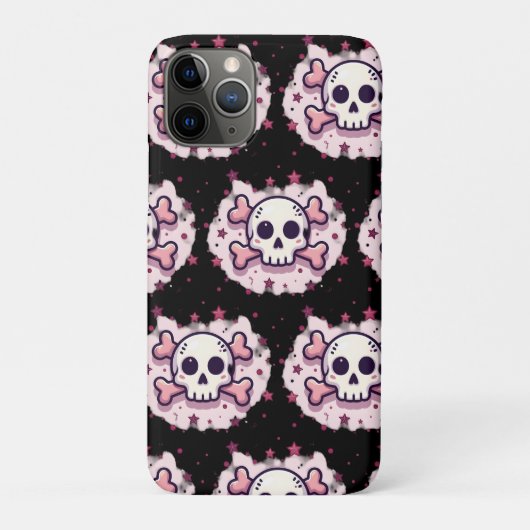 Pastel Pink Skull and Crossbones Case-Mate iPhone Hülle (Rückseite)