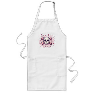 Pastel Pink Skull and Crossbones Lange Schürze