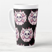 Pastel Pink Skull and Crossbones Milchtasse (Linke Ecke)