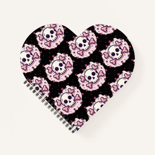 Pastel Pink Skull and Crossbones Notizblock (Vorderseite)