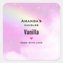 Pastel Pink Sky mit Rainbow Candle Business