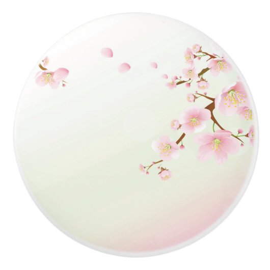 Pastel Pink Spring Cherry Blossom Keramikknauf (Vorderseite)