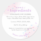 Pastel Pink Sprinkle Bakery Ingredient Runder Aufkleber (Vorderseite)