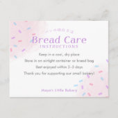 Pastel Pink Sprinkle Bread Care Instructions Dankeskarte (Vorderseite)