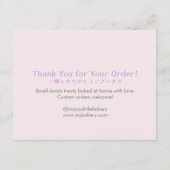 Pastel Pink Sprinkle Cake Care Instructions Dankeskarte (Rückseite)