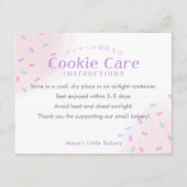 Pastel Pink Sprinkle Cookie Care Instructions Dankeskarte (Vorderseite)