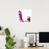 Pastel Pink Stiletto und Poster von französischen  (Heimbüro)