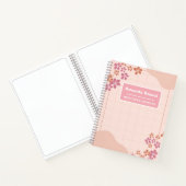 Pastel Pink Streifen Krawatte Farbe Name Sketch Notizblock (Innenseite)