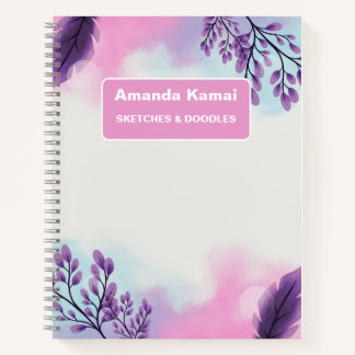 Pastel Pink Streifen Krawatte Farbe Name Sketch Notizblock