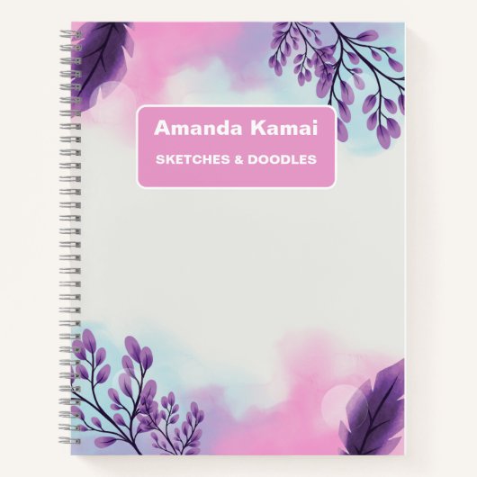 Pastel Pink Streifen Krawatte Farbe Name Sketch Notizblock (Vorderseite)