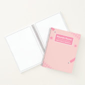 Pastel Pink Streifen Krawatte Farbe Name Sketch Notizblock (Innenseite)