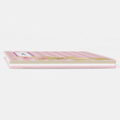 PASTEL PINK STREIFEN MIT TAN TEDDY BEAR & BALLOONS GÄSTEBUCH (Rücken)