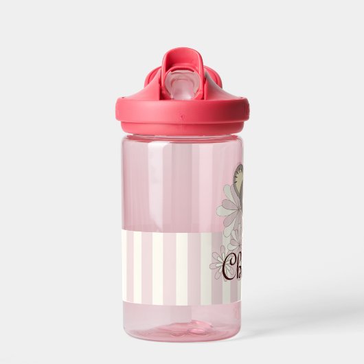 Pastel Pink Stripe Niedlich Baby Koala Kinder Trinkflasche (Vorne)