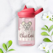 Pastel Pink Stripe Niedlich Baby Koala Kinder Trinkflasche
