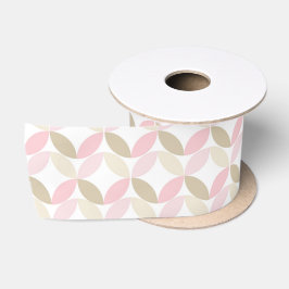 PASTEL PINK & TAN PATTERN SATINBAND