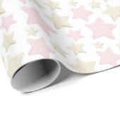 PASTEL PINK & TAN STARS GESCHENKPAPIER (Rolleneckpunkt)