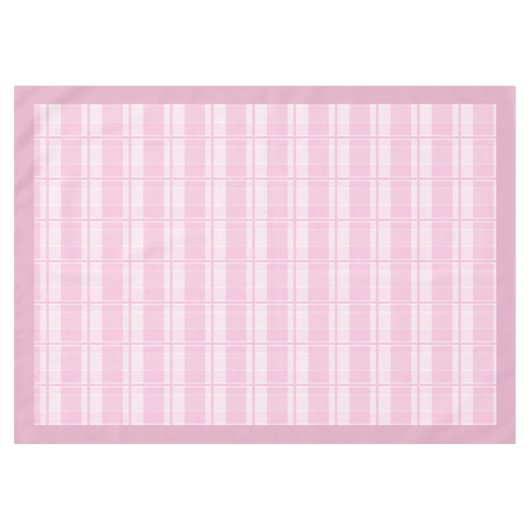 Pastel Pink Tartan Tabletecloth für gemütliche Ans Tischdecke (Vorderseite (Horizontal))
