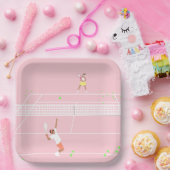 Pastel Pink Tennis Match Pappteller (Party)