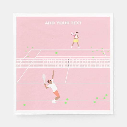 Pastel Pink Tennis Match Serviette (Vorderseite)