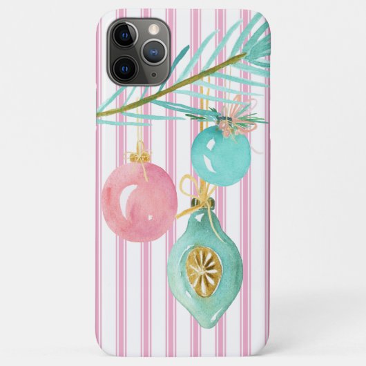 Pastel Pink Ticking Strip Weihnachtsschmuck Case-Mate iPhone Hülle (Rückseite)