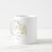Pastel Pink Tulips Daffodils Floral Birthday Mug Kaffeetasse (Vorderseite Links)