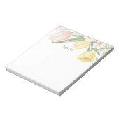 Pastel Pink Tulips Daffodils Spring Floral Notepad Notizblock (Rotiert)