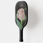 Pastel Pink Tulips Elegante Flora Botanisch Pickleball Schläger (Links)