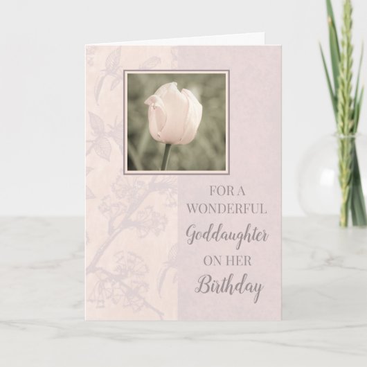Pastel Pink Tulips GodTochter Geburtstag Karte (Vorderseite)