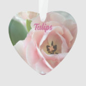 Pastel Pink Tulips mit dem Namen Floral Botanisch Ornament (Rückseite)