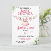 Pastel Pink Tutu Girl Kinderdusche Einladung (Stehend Vorderseite)