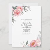 Pastel Pink und Grau Boho Brautparty Einladung (Vorderseite)