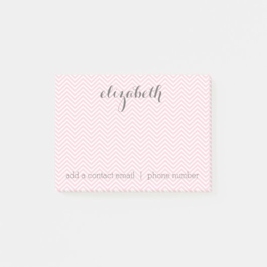 Pastel Pink und Gray Stationery Suite für Frauen Post-it Klebezettel (Vorderseite)