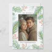 Pastel Pink und Grüne Heilige Weihnachten (Vorderseite)