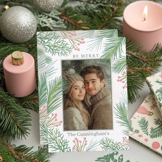 Pastel Pink und Grüne Heilige Weihnachten