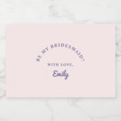 Pastel Pink und Lila sein meine Bridesmaid? Schaumweinetikett (Einzelnes Label)