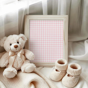 Pastel Pink und White Gingham Poster