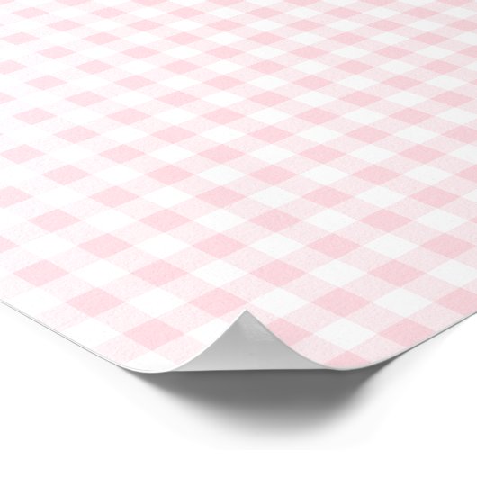 Pastel Pink und White Gingham Poster (Ecke)
