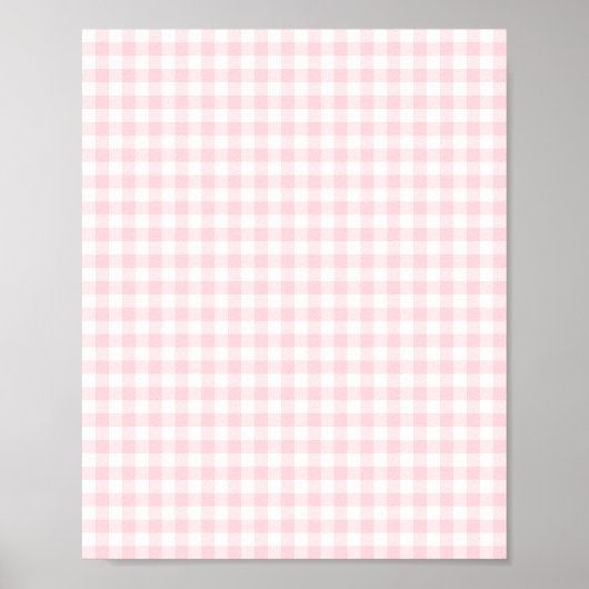 Pastel Pink und White Gingham Poster (Vorne)