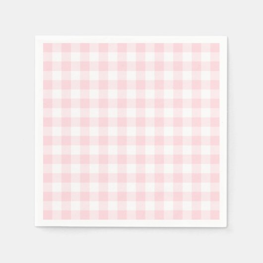 Pastel Pink und White Gingham Serviette (Vorderseite)