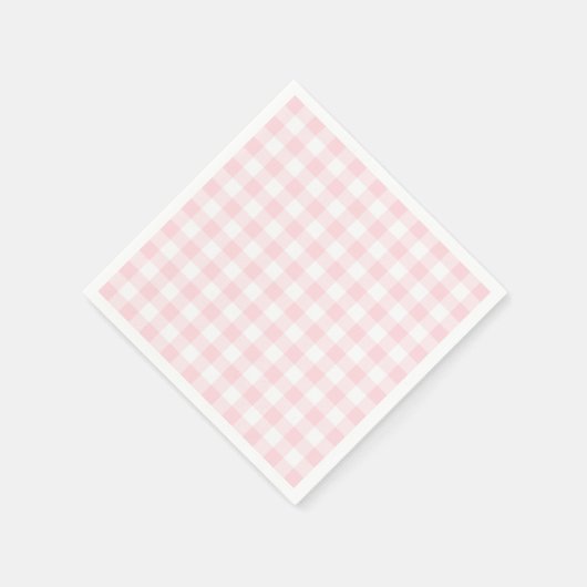 Pastel Pink und White Gingham Serviette (Ecke)