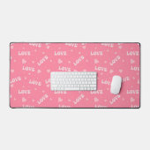PASTEL PINK VALENTINE LIEBE SCRIPT SCHREIBTISCHUNTERLAGE (Tastatur & Maus)