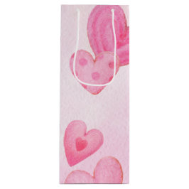PASTEL PINK VALENTINSTAG HEARTS GESCHENKTÜTE FÜR WEINFLASCHEN