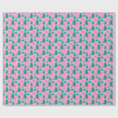 Pastel Pink Vintag Retro Weihnachtsmann Geschenkpapier (Flach)