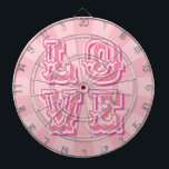 Pastel Pink Vintage LOVE Pretty Design Dartscheibe<br><div class="desc">Pastel Pink Vintage LOVE Pretty Design Dartboard.  Perfect for an engagement party or wedding celebration! Also makes a beautiful housewarming keepsake!</div>