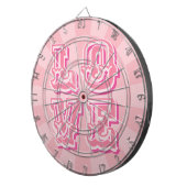 Pastel Pink Vintage LOVE Pretty Design Dartscheibe (Vorderseite rechts)