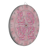 Pastel Pink Vintage LOVE Pretty Design Dartscheibe (Vorderseite Links)