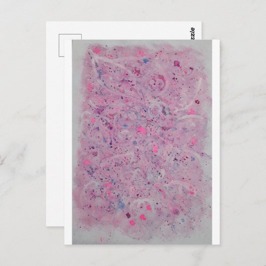 Pastel Pink Watercolor Abstract Postkarte (Vorne/Hinten)