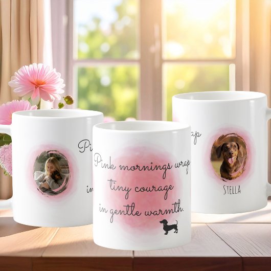 Pastel Pink Watercolor Dachshund - Custom Photo Kaffeetasse